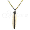 Stainless Steel Pendant Necklace, Leaf Design, with Dark Brown Crystal, Polished, Steel Finish, 04.232.0001.31 (04 MM Thickness, 31 Inches Length)