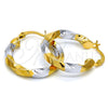 Oro Laminado Small Hoop, Gold Filled Style Twist Design, Polished, Two Tone, 02.170.0095.25