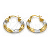 Oro Laminado Small Hoop, Gold Filled Style Twist Design, Polished, Two Tone, 02.170.0095.25