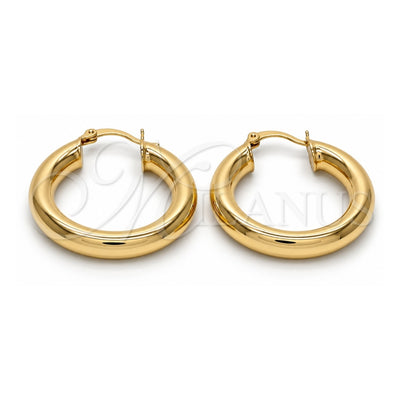 Oro Laminado Medium Hoop, Gold Filled Style Hollow Design, Polished, Golden Finish, 02.170.0088.30