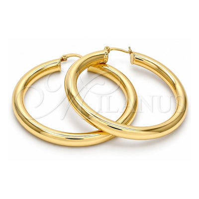 Oro Laminado Large Hoop, Gold Filled Style Hollow Design, Polished, Golden Finish, 02.170.0088.50