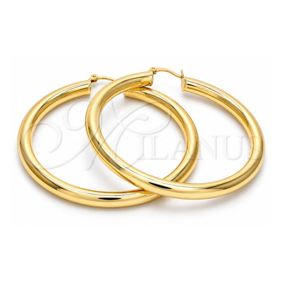 Oro Laminado Large Hoop, Gold Filled Style Hollow Design, Polished, Golden Finish, 02.170.0088.60