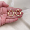 Oro Laminado Small Hoop, Gold Filled Style Hollow Design, Polished, Golden Finish, 5.136.006.25