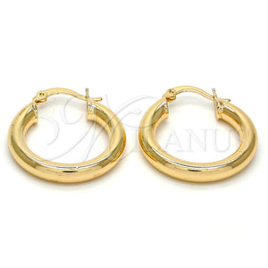 Gold Filled Hoop Earrings — Small Hoop Hollow Design Polished 5. — main product view — SKU 105014 | Oro Laminado aretes de aro — Small Hoop Hollow diseño pulido 5. — SKU 105014
