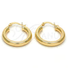 Oro Laminado Small Hoop, Gold Filled Style Hollow Design, Polished, Golden Finish, 5.136.006.25