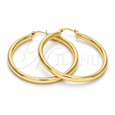 Oro Laminado Large Hoop, Gold Filled Style Hollow Design, Polished, Golden Finish, 5.136.003.50