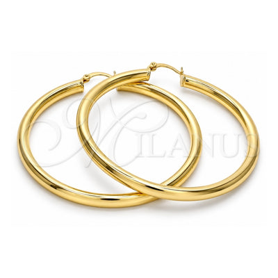 Oro Laminado Large Hoop, Gold Filled Style Hollow Design, Polished, Golden Finish, 5.136.002.60
