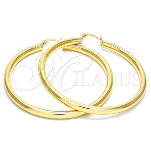 Gold Filled Hoop Earrings — Large Hoop Hollow Design Polished 5. — main product view — SKU 105017 | Oro Laminado aretes de aro — Large Hoop Hollow diseño pulido 5. — SKU 105017