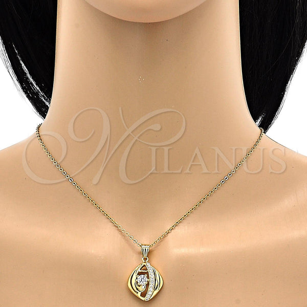 Gold Filled Ring — Earring and Pendant Adult Set with White Cubic — alternate product view — SKU 105021 | Oro Laminado anillo — Earring and Pendant Adult Set with blanco Cubic — SKU 105021