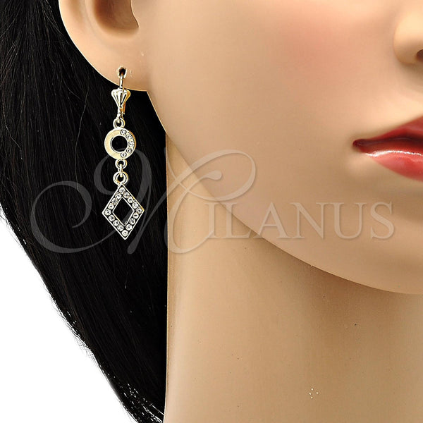 Gold Filled Ring — Long Earring with White Crystal Polished 02.59. — alternate product view — SKU 105025 | Oro Laminado anillo — Long Earring with cristal blanco pulido 02.59. — SKU 105025