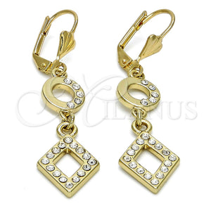 Gold Filled Ring — Long Earring with White Crystal Polished 02.59. — main product view — SKU 105025 | Oro Laminado anillo — Long Earring with cristal blanco pulido 02.59. — SKU 105025