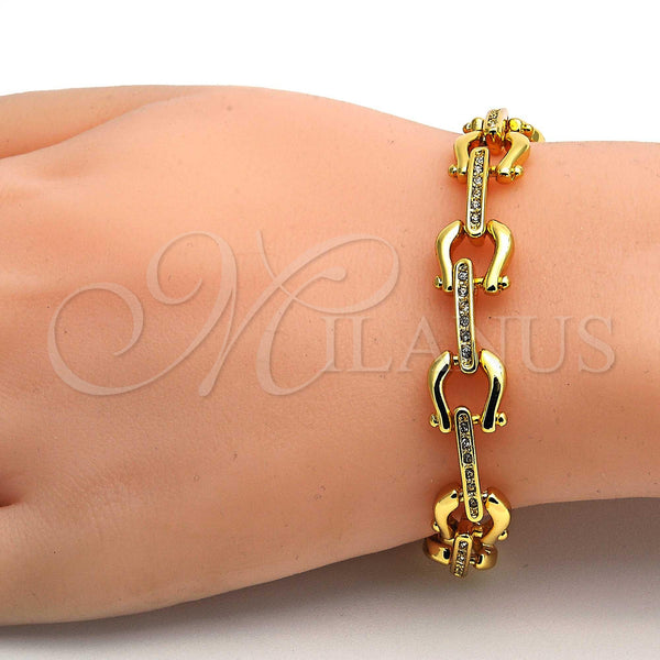 Gold Filled Bracelet — Fancy Bracelet with White Crystal Polished 03.59. 10 — alternate product view — SKU 105038 | Oro Laminado brazalete — elegante Bracelet with cristal blanco pulido 03.59. 10 — SKU 105038