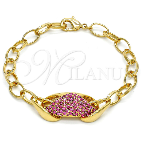 Gold Filled Bracelet — Fancy Bracelet with Rhodolite Crystal Polished 03.59. 16 — main product view — SKU 105039 | Oro Laminado brazalete — elegante Bracelet with Rhodolite cristal pulido 03.59. 16 — SKU 105039