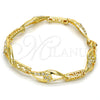 Dorado Oro Laminado Pulsera, vista 4 de la galería del producto por Mayoreo, vista adicional 4 del producto