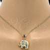 Oro Laminado Fancy Pendant, Gold Filled Style Elephant and Hollow Design, Matte Finish, Golden Finish, 05.163.0048