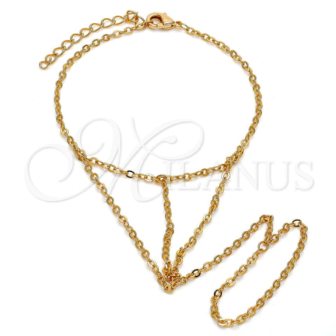 Oro Laminado Fancy Bracelet, Gold Filled Style Rolo Design, Polished, Golden Finish, 03.60.0138.07 (02 MM Thickness, 7 Inches Length)