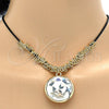 Oro Laminado Pendant Necklace, Gold Filled Style with White Crystal, Polished, Golden Finish, 04.182.0074.32 (02 MM Thickness, 32 Inches Length)