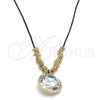 Oro Laminado Pendant Necklace, Gold Filled Style with White Crystal, Polished, Golden Finish, 04.182.0074.32 (02 MM Thickness, 32 Inches Length)