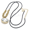 Oro Laminado Pendant Necklace, Gold Filled Style with White Crystal, Polished, Golden Finish, 04.182.0074.32 (02 MM Thickness, 32 Inches Length)