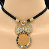 Oro Laminado Pendant Necklace, Gold Filled Style with Coffee Cubic Zirconia, Polished, Golden Finish, 04.182.0075.1.32 (05 MM Thickness, 32 Inches Length)