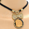 Oro Laminado Pendant Necklace, Gold Filled Style with Coffee Cubic Zirconia, Polished, Golden Finish, 04.182.0075.1.32 (05 MM Thickness, 32 Inches Length)