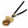 Oro Laminado Pendant Necklace, Gold Filled Style with Coffee Cubic Zirconia, Polished, Golden Finish, 04.182.0075.1.32 (05 MM Thickness, 32 Inches Length)