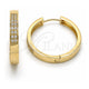 Oro Laminado Huggie Hoop, Gold Filled Style with White Micro Pave, Polished, Golden Finish, 02.167.0002.30