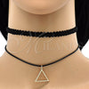 Oro Laminado Fancy Necklace, Gold Filled Style Choker Design, Polished, Golden Finish, 04.215.0015.12 (08 MM Thickness, 12 Inches Length)