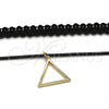 Oro Laminado Fancy Necklace, Gold Filled Style Choker Design, Polished, Golden Finish, 04.215.0015.12 (08 MM Thickness, 12 Inches Length)