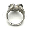 Stainless Steel Mens Ring, Eagle Design, Black Enamel Finish, Steel Finish, 01.234.0002.09 (Size 9)