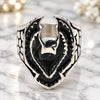Stainless Steel Mens Ring, Eagle Design, Black Enamel Finish, Steel Finish, 01.234.0002.11 (Size 11)
