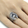 Stainless Steel Mens Ring, Eagle Design, Black Enamel Finish, Steel Finish, 01.234.0002.12 (Size 12)