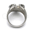 Stainless Steel Mens Ring, Eagle Design, Black Enamel Finish, Steel Finish, 01.234.0002.12 (Size 12)