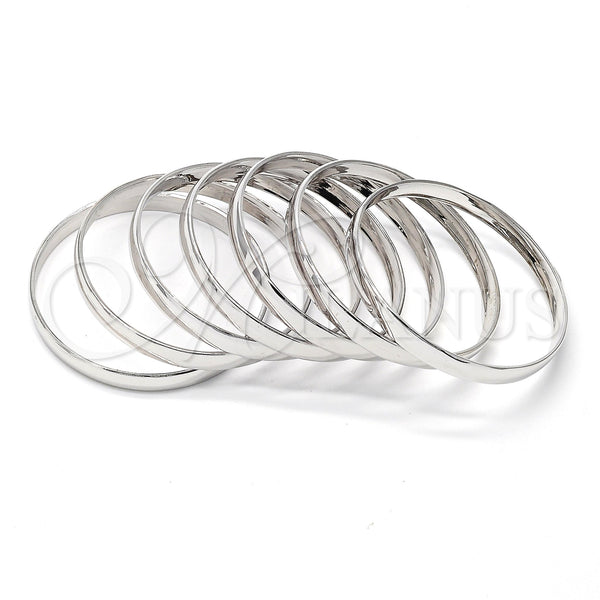 White Gold Filled Jewelry — Semanario Bangle Polished 5. 04 MM Thickness Size — main product view — SKU 105401 | Oro Laminado Blanco joyería — Semanario Bangle pulido 5. 04 MM Thickness Size — SKU 105401