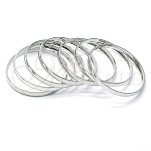 White Gold Filled Jewelry — Semanario Bangle Polished 5. 04 MM Thickness Size — main product view — SKU 105402 | Oro Laminado Blanco joyería — Semanario Bangle pulido 5. 04 MM Thickness Size — SKU 105402