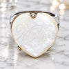 Stainless Steel Multi Stone Ring, Heart Design, with Ivory Mother of Pearl, Polished, Steel Finish, 01.235.0004.1.09 (Size 9)