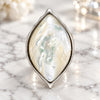 Stainless Steel Multi Stone Ring, with Ivory Mother of Pearl, Polished, Steel Finish, 01.235.0005.1.08 (Size 8)