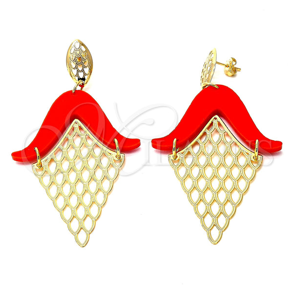 Gold Filled Ring — Long Earring Orange Resin 02.09. — main product view — SKU 105499 | Oro Laminado anillo — Long Earring Orange Resin 02.09. — SKU 105499
