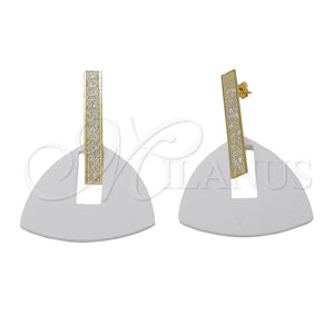 Gold Filled Ring — Long Earring White Resin 02.09. — main product view — SKU 105501 | Oro Laminado anillo — Long Earring blanco Resin 02.09. — SKU 105501