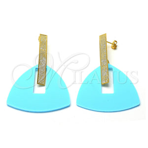 Gold Filled Ring — Long Earring Acqua Resin 02.09. — main product view — SKU 105502 | Oro Laminado anillo — Long Earring Acqua Resin 02.09. — SKU 105502