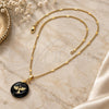 Oro Laminado Pendant Necklace, Gold Filled Style Bird Design, Black Resin Finish, Golden Finish, 04.09.0018.18 (0.35 Gauge, 01 MM Thickness, 18 Inches Length)