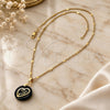 Oro Laminado Pendant Necklace, Gold Filled Style Virgen Maria Design, Black Resin Finish, Golden Finish, 04.09.0020.18 (0.35 Gauge, 01 MM Thickness, 18 Inches Length)