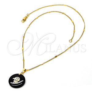 Gold Filled Necklace — Pendant Necklace with Black Opal Polished 04.09. 0.35 — main product view — SKU 105596 | Oro Laminado collar — Pendant Necklace with negro Opal pulido 04.09. 0.35 — SKU 105596