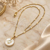 Oro Laminado Pendant Necklace, Gold Filled Style with Ivory Mother of Pearl, Polished, Golden Finish, 04.09.0027.18 (0.35 Gauge, 01 MM Thickness, 18 Inches Length)