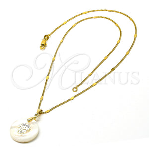 Gold Filled Necklace — Pendant Necklace with Ivory Mother of Pearl Polished — main product view — SKU 105597 | Oro Laminado collar — Pendant Necklace with Ivory Mother of Pearl pulido — SKU 105597