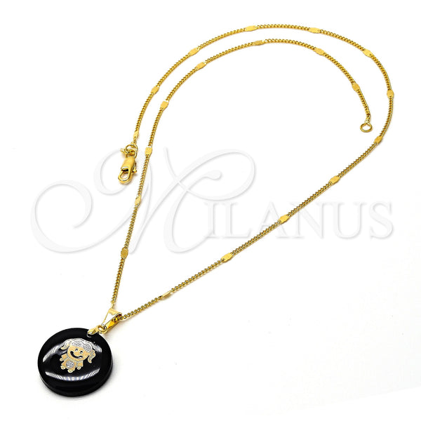 Gold Filled Necklace — Pendant Necklace with Black Opal Polished 04.09. 0.35 — main product view — SKU 105598 | Oro Laminado collar — Pendant Necklace with negro Opal pulido 04.09. 0.35 — SKU 105598