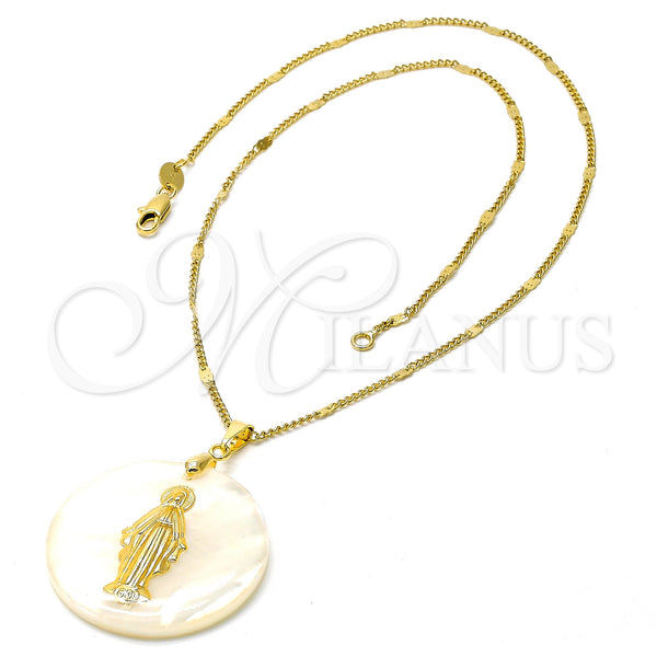 Gold Filled Necklace — Pendant Necklace with Ivory Mother of Pearl Polished — main product view — SKU 105604 | Oro Laminado collar — Pendant Necklace with Ivory Mother of Pearl pulido — SKU 105604