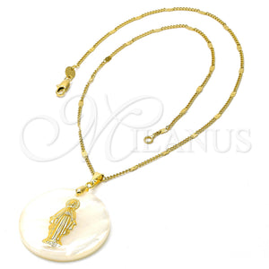 Gold Filled Necklace — Pendant Necklace with Ivory Mother of Pearl Polished — main product view — SKU 105604 | Oro Laminado collar — Pendant Necklace with Ivory Mother of Pearl pulido — SKU 105604