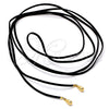 Oro Laminado Fancy Necklace, Gold Filled Style Black Leather Finish, Golden Finish, 04.09.0024 (80 Inches Length)