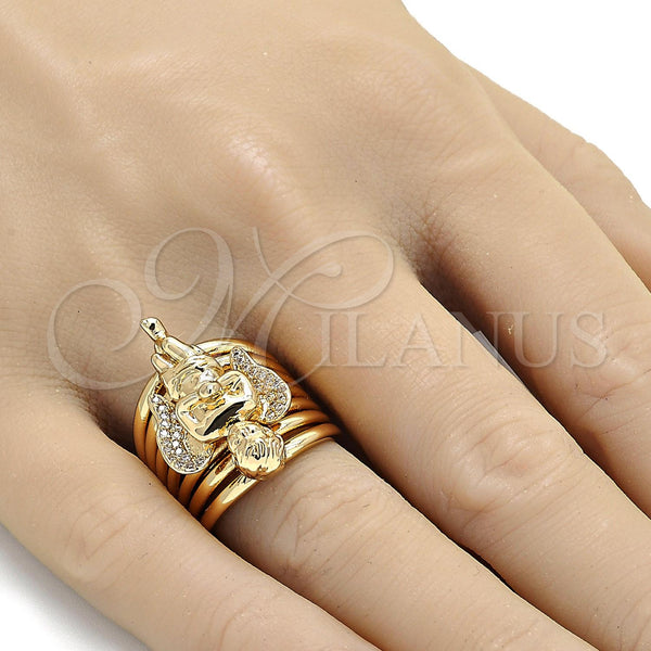 Gold Filled Ring — Multi Stone Ring Angel Design with White Cubic — alternate product view — SKU 105635 | Oro Laminado anillo — Multi Stone Ring Angel diseño with blanco Cubic — SKU 105635